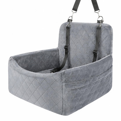 Dog Booster Seat with Safety Belt & Storage Pockets for Small & Medium Dogs Under 30lbs - photo 2