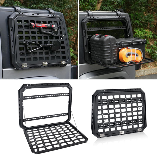 2 Pcs Rear Window Storage Table Molle Panel Flank Kit for Jeep Wrangler JK 2007-2018  4 Doors
