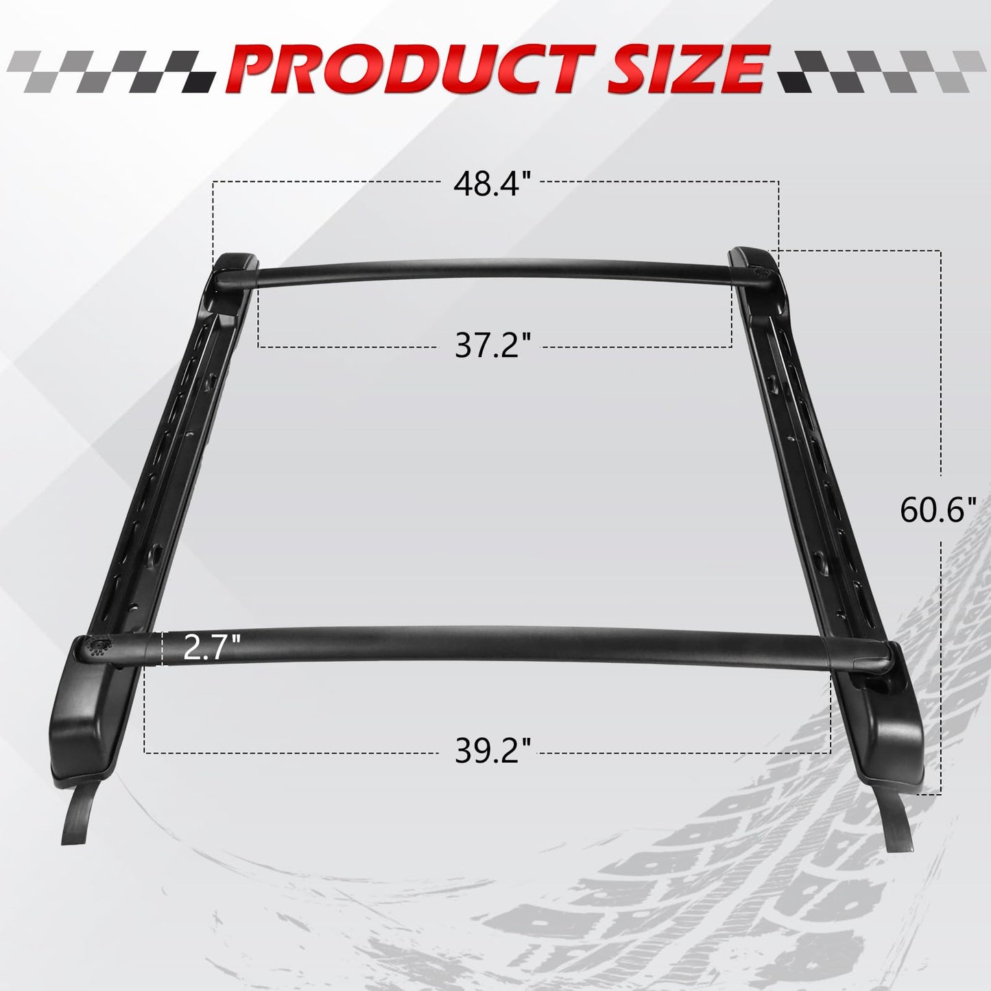 165LBS Roof Rack Cross Bar Fit for Toyota Tacoma 2005-2023