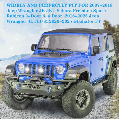 Aluminum Hood Latches Catch Kit Compatiable with Jeep Wrangler JK JKU 2007-2018 Sahara Freedom Sports Rubicon & Jeep Wrangler JL JLU 2018-2025 & Gladiator JT 2020-2025