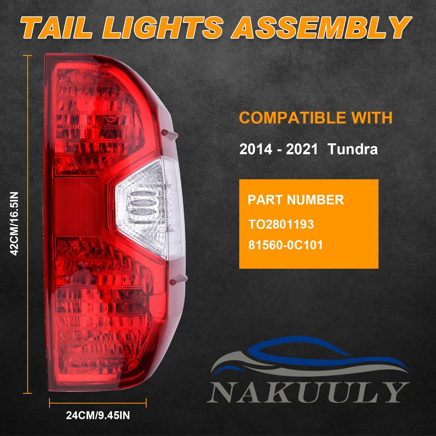 Tail Light Compatible With Toyota Tundra 2014-2021 Pickup