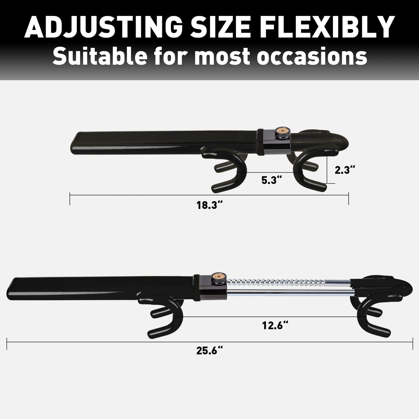 Heavy Duty Steering Wheel Lock Anti-Theft Car Device Security For Cars Trucks Vans and SUVs with 3 Keys - OMOTOR