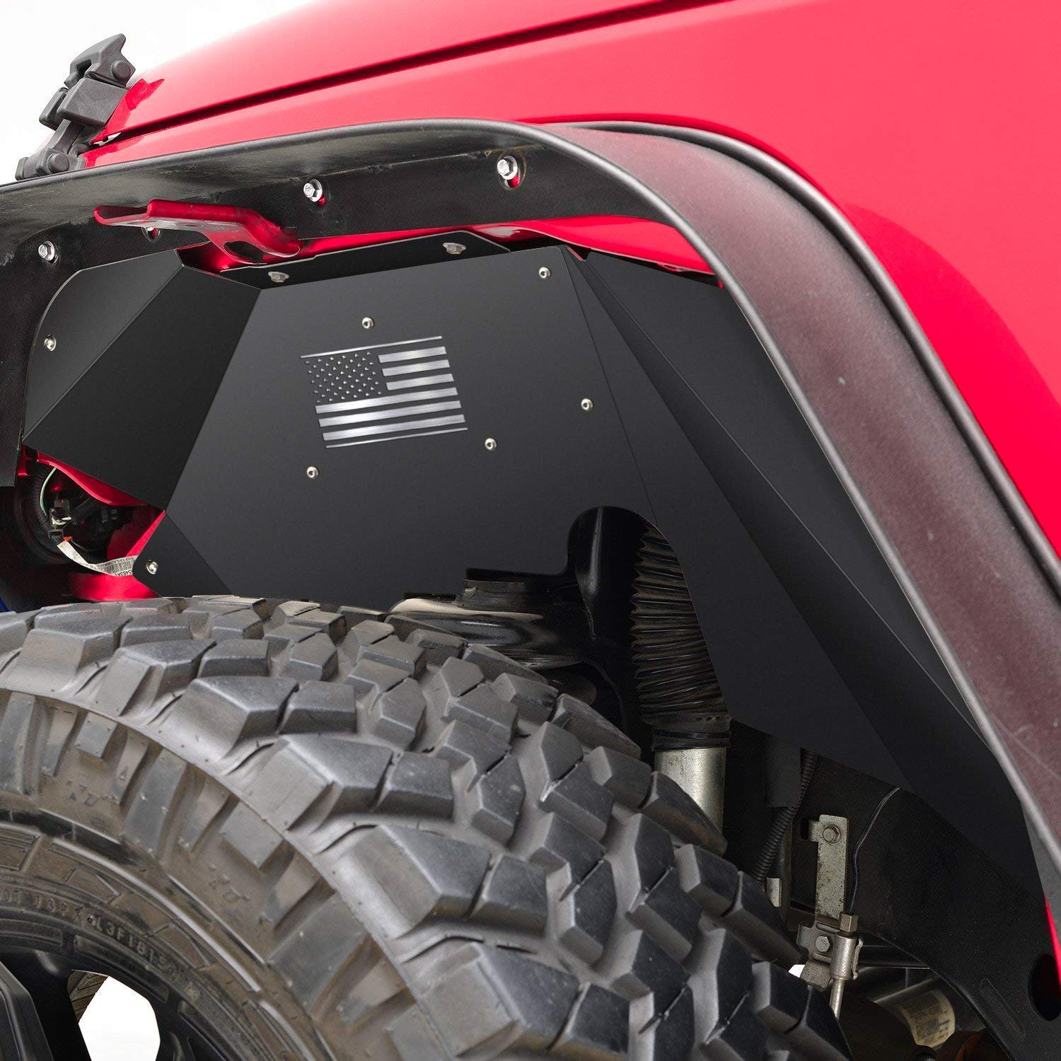 Black Inner Fender Liner Compatible with Wrangler 2007-2018 JK JKU & Unlimited 2/4 Doors - OMOTOR