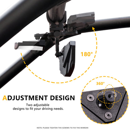 RZR Rear View Center Mirror with ShatterProof Glass and 360 Adjustable Joint Ball