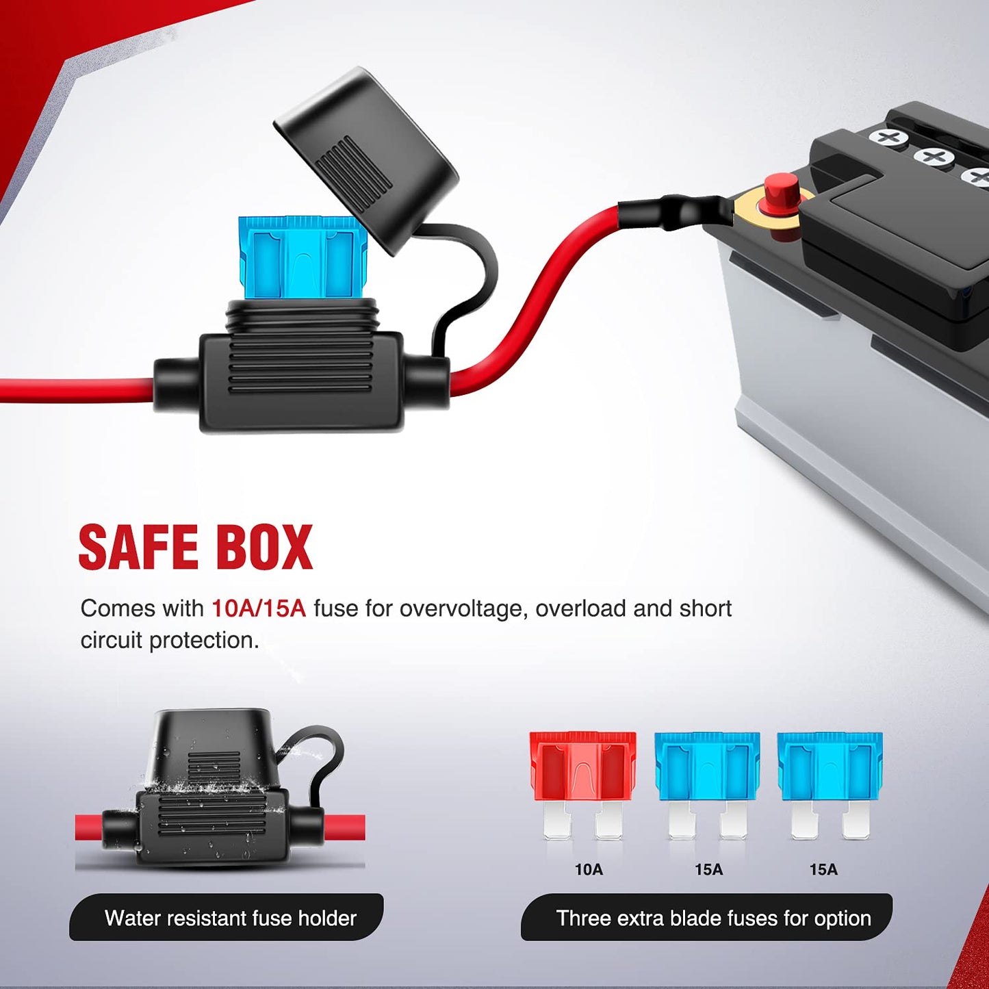 LED Light Bar Wiring Harness Kit - 2 Leads 12V On Off Switch Power Relay Blade Fuse for Off Road Lights LED Work Light