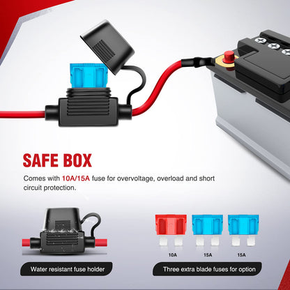 LED Light Bar Wiring Harness Kit - 2 Leads 12V On Off Switch Power Relay Blade Fuse for Off Road Lights LED Work Light