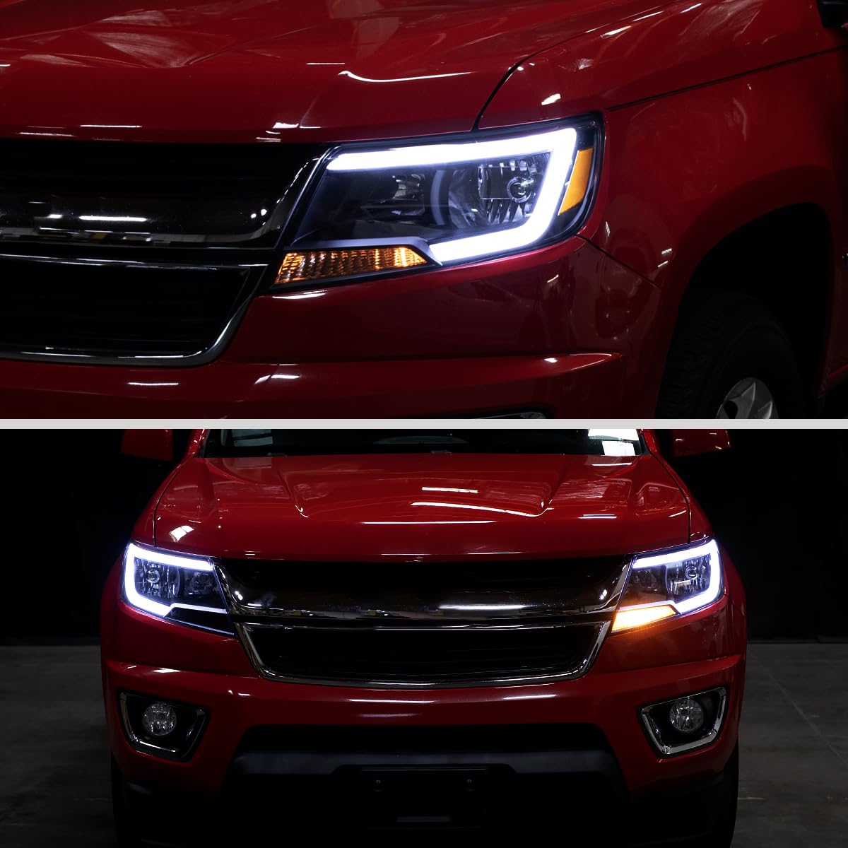 Chevy Colorado LED Tube Headlights Assembly Pair