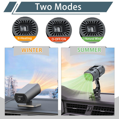 12V New Portable Car Heaters for Vehicle for Winter (black)