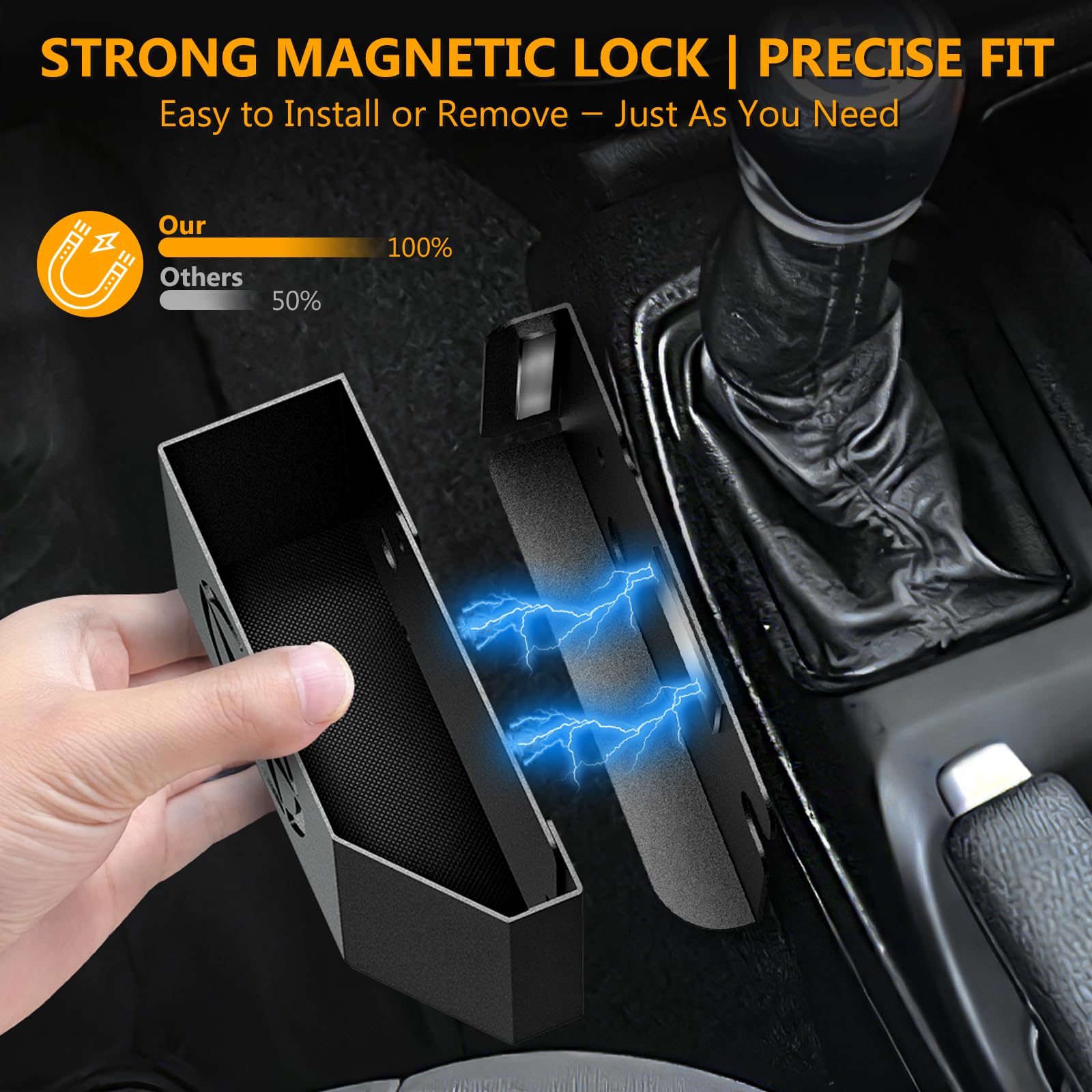 Upgrade Metal Gear Shift Center Console Organizer for Jeep Wrangler Gladiator JL JLU 2023-2025 2022-2018 Rubicon Sahara 4xe (Not for JK/JKU) - OMOTOR