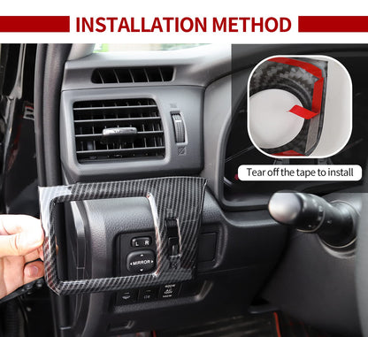 Center Console Interior Carbon Fiber Black Decoration Kit for Toyota 4Runner 2020-2024 - OMOTOR