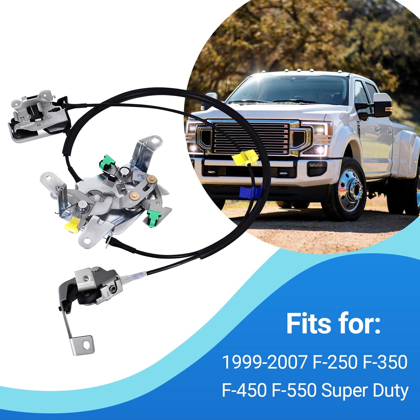 Rear Door Latch Lock Cable Assembly Compatible with F-250 F-350 F-450 F-550