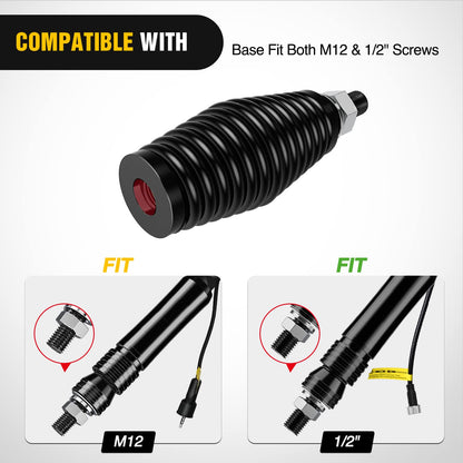 Heavy Duty Barrel Spring Mounting Base for Whip Light Compatible with ATV UTV RZR SXS Can Am Truck Jeep Off Road - OMOTOR