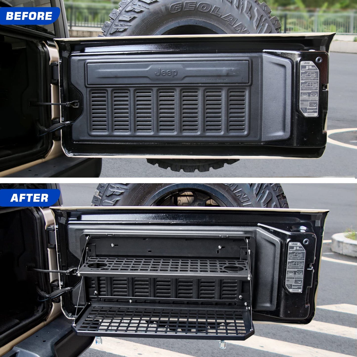 Aluminum Rear Tailgate Table for Jeep Wrangler JL JK JKU JLU