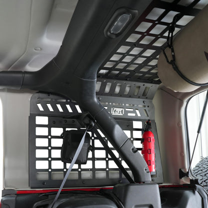 Aluminum Rear Window Panels Molle Cargo Rack Basket for Jeep Wrangler JL 4dr 2018-2026