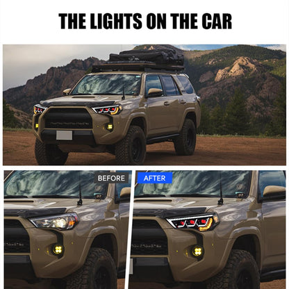 LED Headlight Sequential Turn Signal Head Lamp Assy Fit for Toyota 4Runner 2014-2021 - OMOTOR