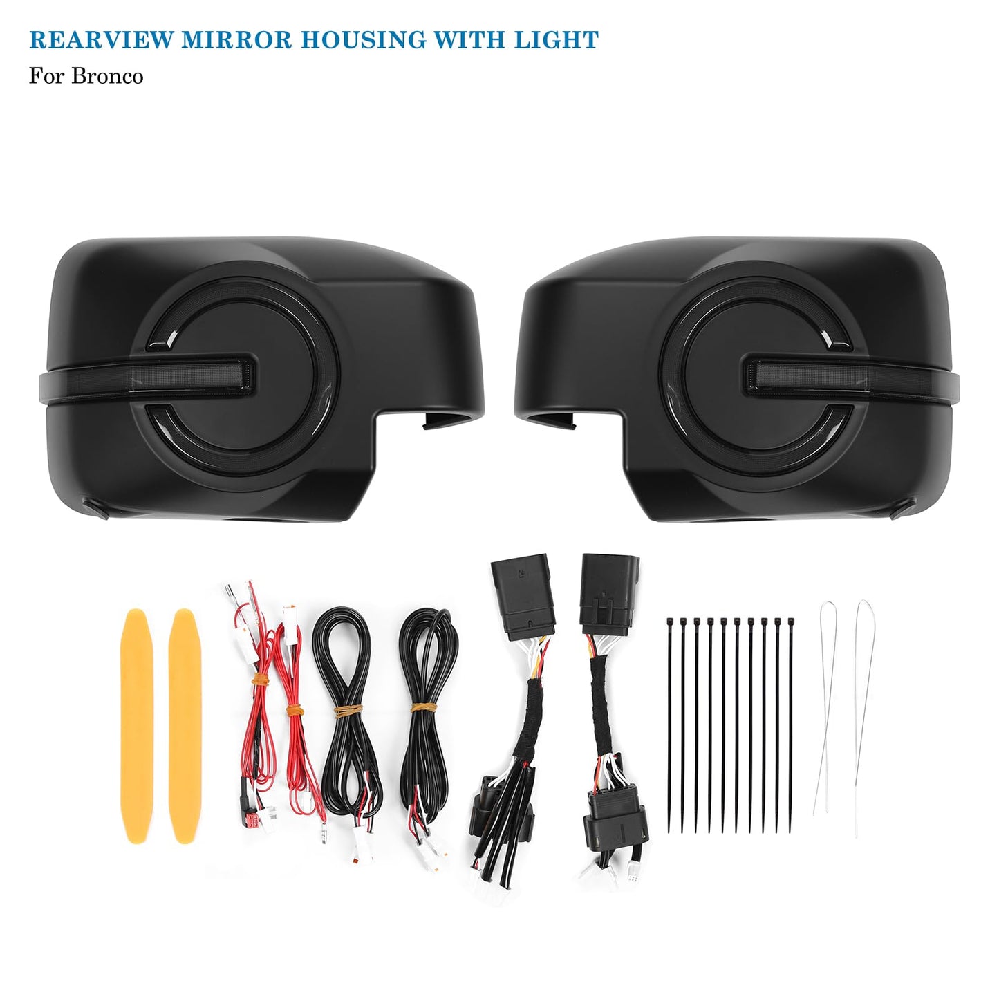 Rearview Mirror Cover Compatible with 2021-2023 Bronco 2/4 Door (Not Sport)