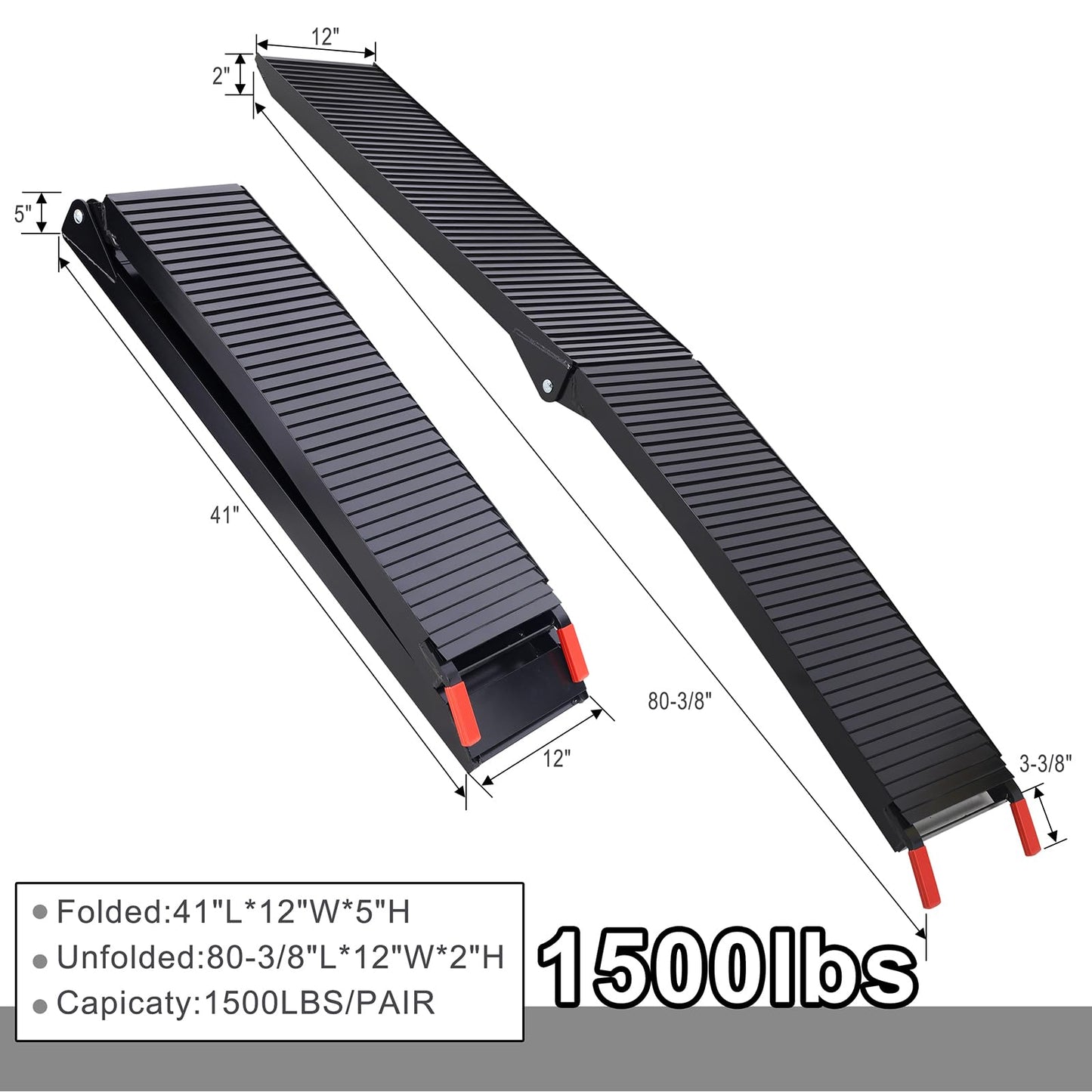 1 Pc of Motorcycle Ramp, Truck Ramp 750LBS Capacity, Ramp for Motorcycles/Dirt Bikes