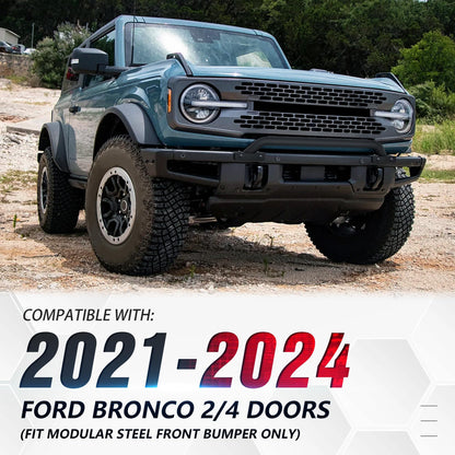 Bull Bar Grille Brush Guard Compatible with 2021-2025 Ford Bronco 2/4 Door - OMOTOR