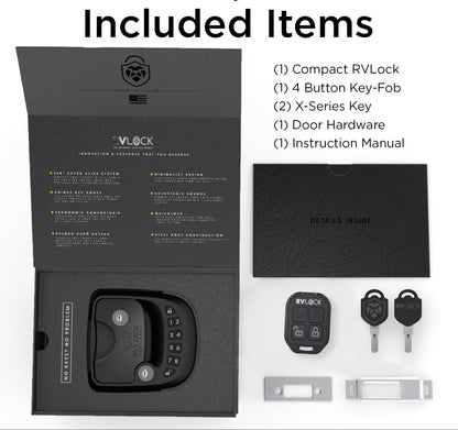 Compact RV Lock Keyless Entry with Remote Replacement for Trailers with Patented Security Technology