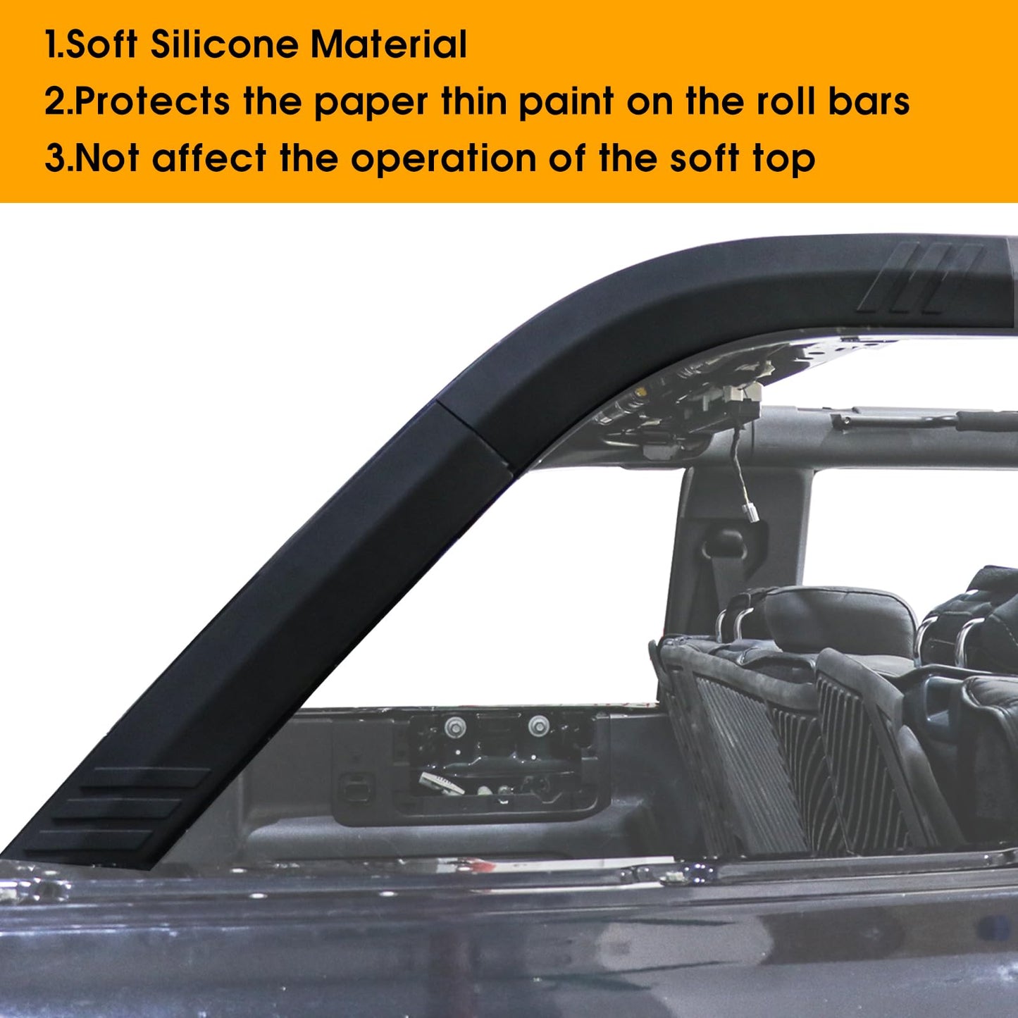 4Pcs D-Pillar Roll Bar Protective Cover Kit fits Ford Bronco 4 Door 2021 - 2026