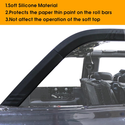 4Pcs D-Pillar Roll Bar Protective Cover Kit fits Ford Bronco 4 Door 2021 - 2026