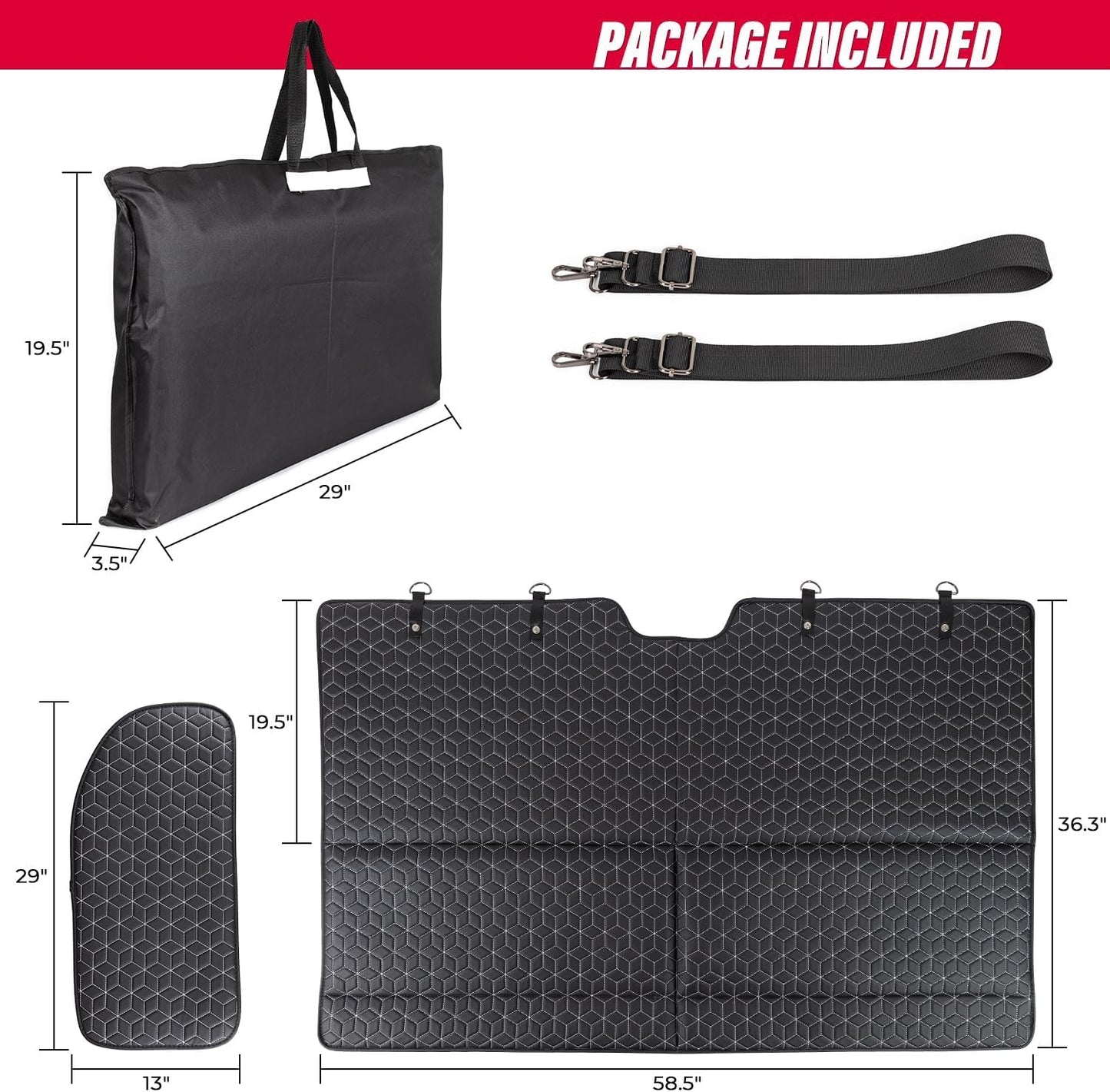 Back Seat Extender Truck Bed Mattress Car Camping Air Mattress for F150/RAM 1500/Silverado