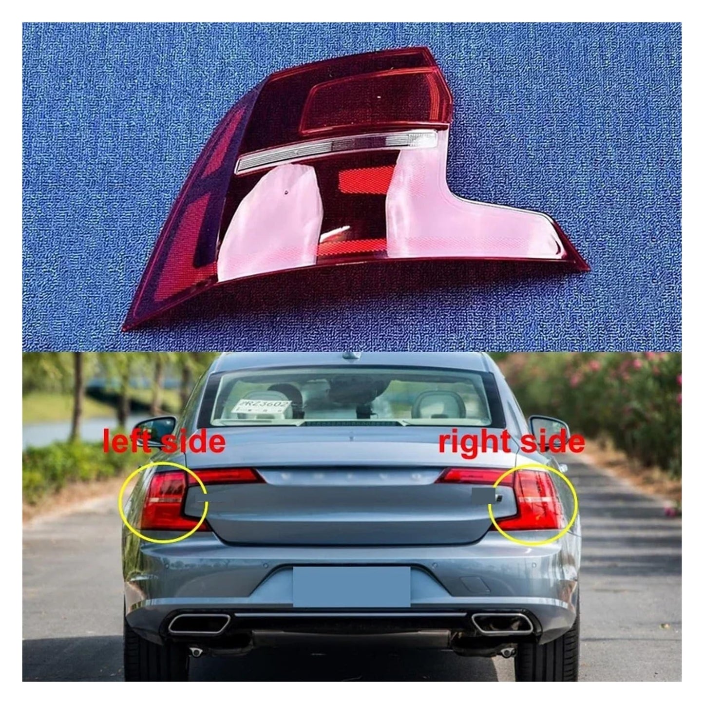 Rear Taillight Cover Compatible for Volvo S90 2017 - 2023