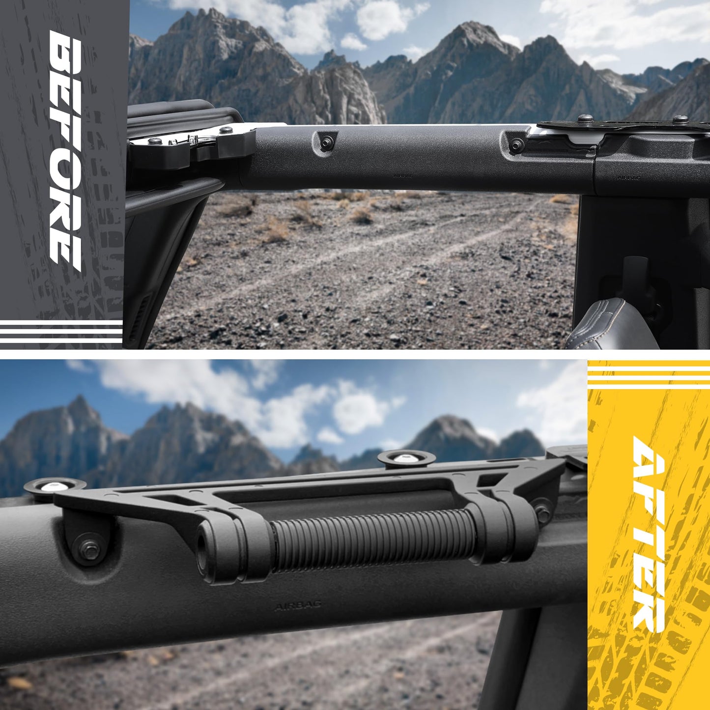 2 Pack Aluminum Alloy Roll Bar Grab Handles Compatible with Ford Bronco 2021+