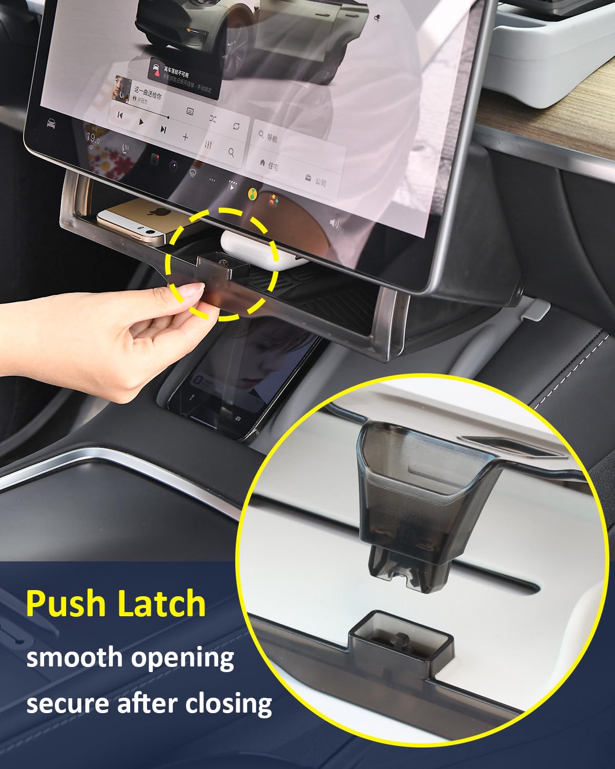 Under Screen Storage Organizer for Tesla Model Y Model 3 Accessories(include Juniper & Highland)