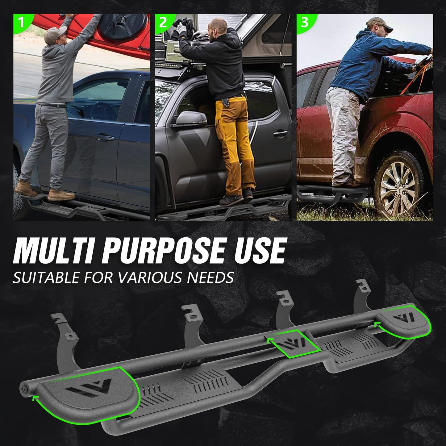 Running Boards Side Steps Compatible with 2022 - 2026 Toyota Tundra CrewMax Cab