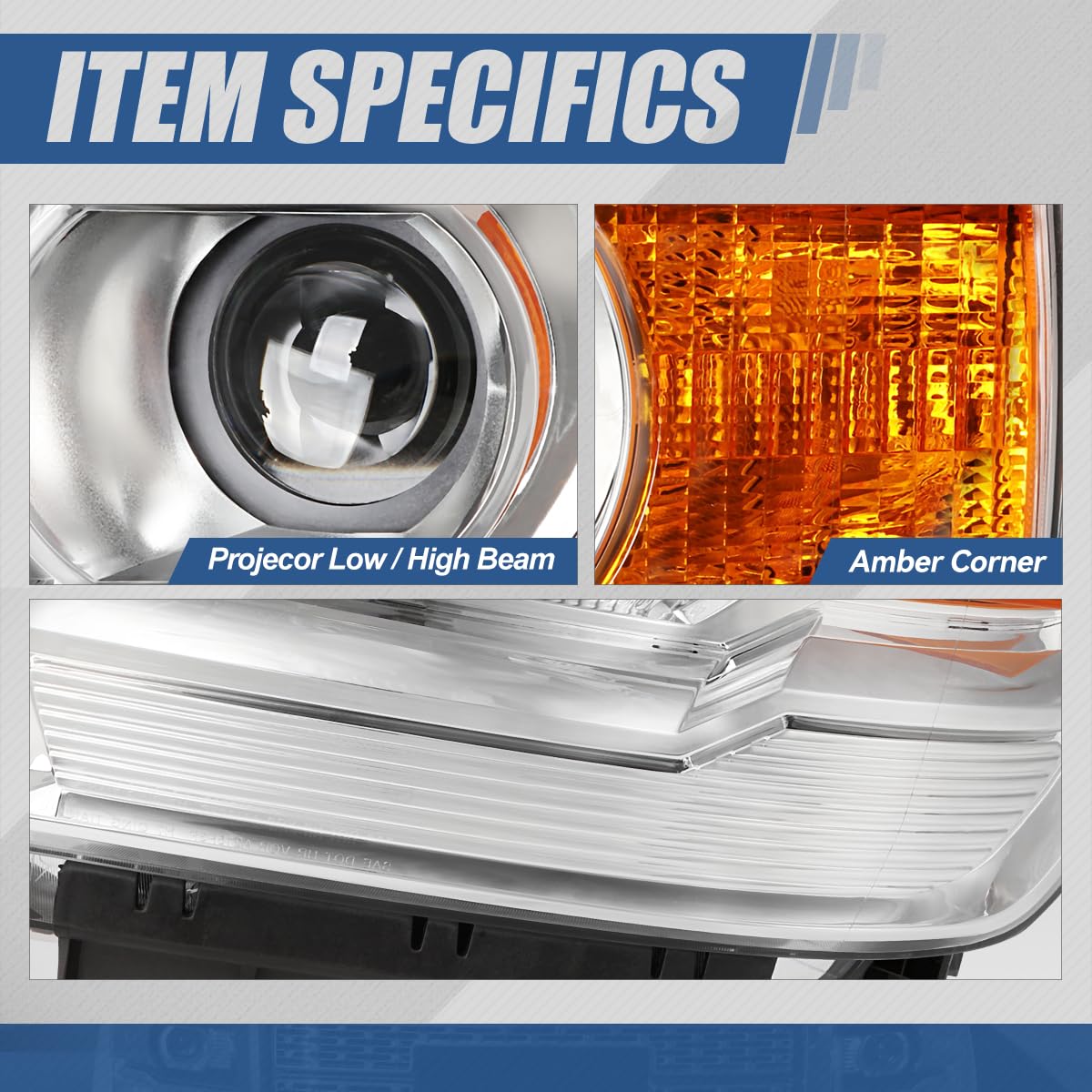 Headlights Assembly Compatible with 2014-2018 GMC Sierra 1500 2500HD 3500HD, Driver and Passenger Side