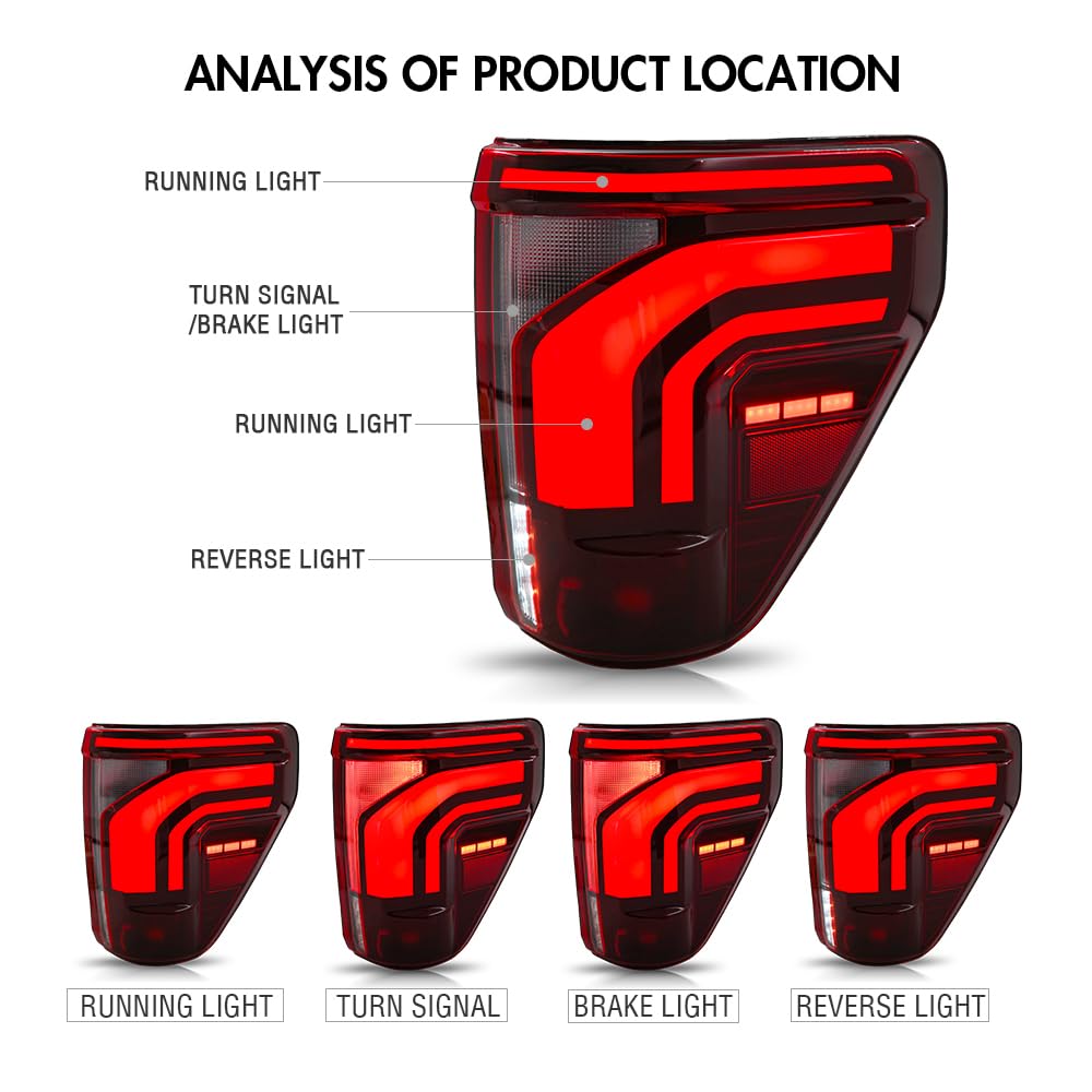 1 Pair LED Tail Light For Ford F-150 All Models 2021-2025 - OMOTOR