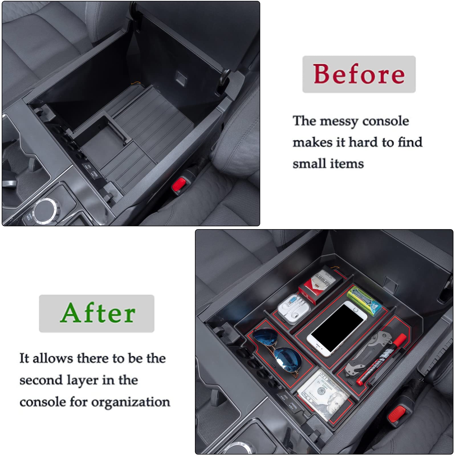Center Console Organizer Compatible with 2022 - 2025 Toyota Tundra - OMOTOR