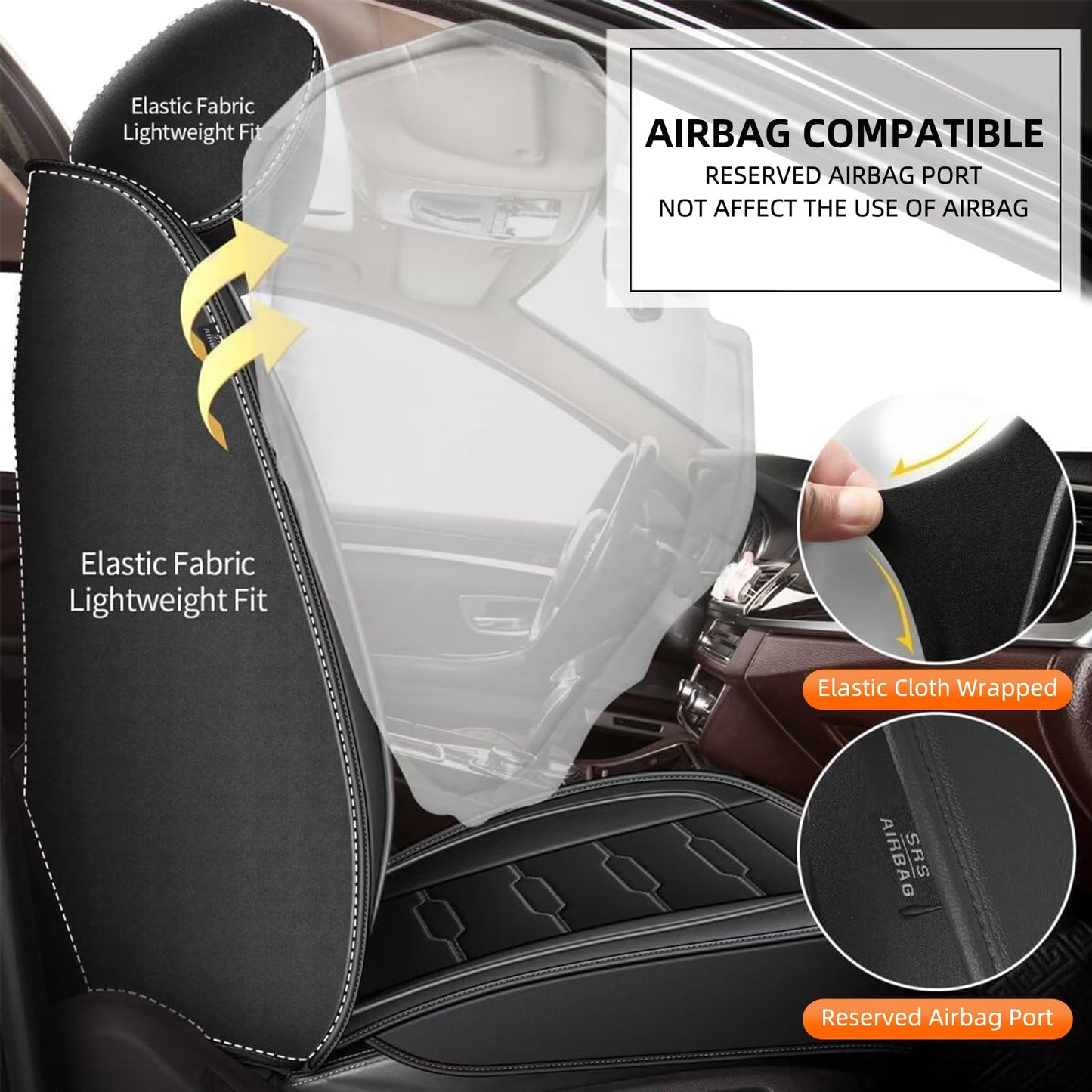 Seat Covers Protector with Backrest and Armrest for Ford Bronco Accessories 2021-2025 4-Door (Black) - OMOTOR