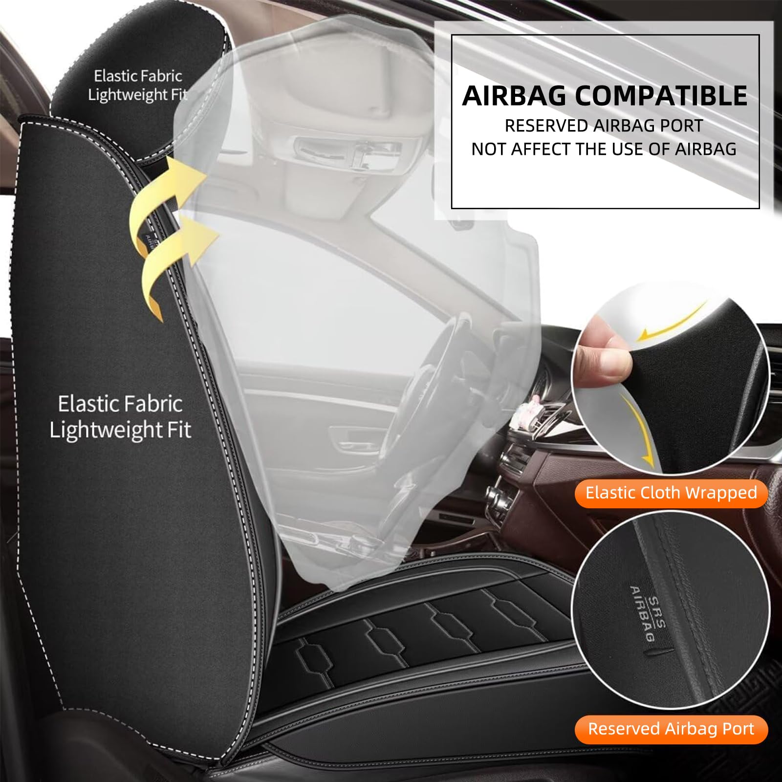 Seat Covers Protector with Backrest and Armrest for Ford Bronco Accessories 2021-2025 4-Door (Black) - OMOTOR