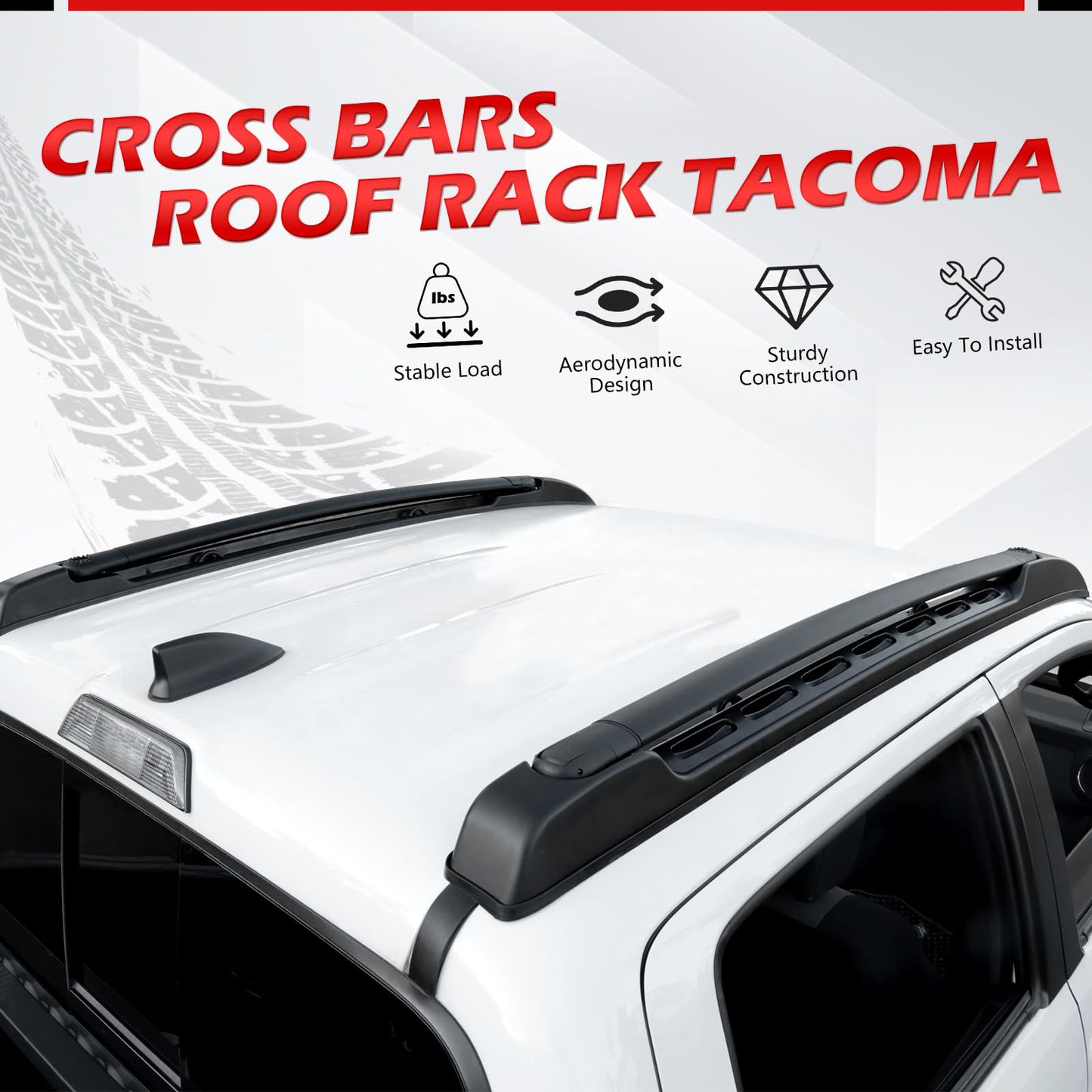 165LBS Roof Rack Cross Bar Fit for Toyota Tacoma 2005-2023