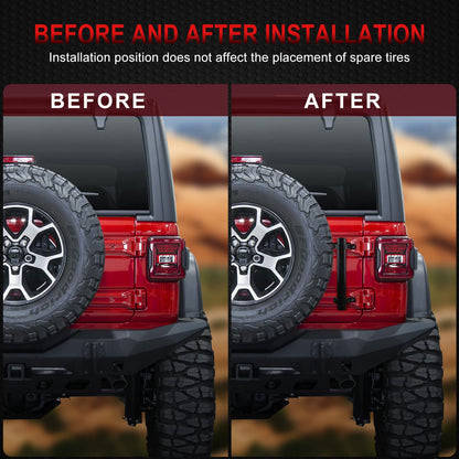 Tailgate Hinge Mounted Single Flag & Antenna Holder Kit Compatible with Jeep Wrangler JK JL Sahara Rubicon & Unlimited (08-17 JK; 18-21 JL)