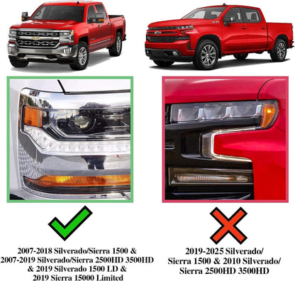 Side Steps Running Boards Compatible with 2019-2025 Chevy Silverado/Sierra 1500 Crew Cab & 2020-2025 Siverado/Sierra 2500HD 3500HD Crew Cab - OMOTOR