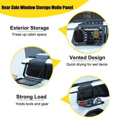 Rear Side Window Storage Molle Panel Compatible with Toyota Land Cruiser Prado 250 J250 LC250 2024 2025