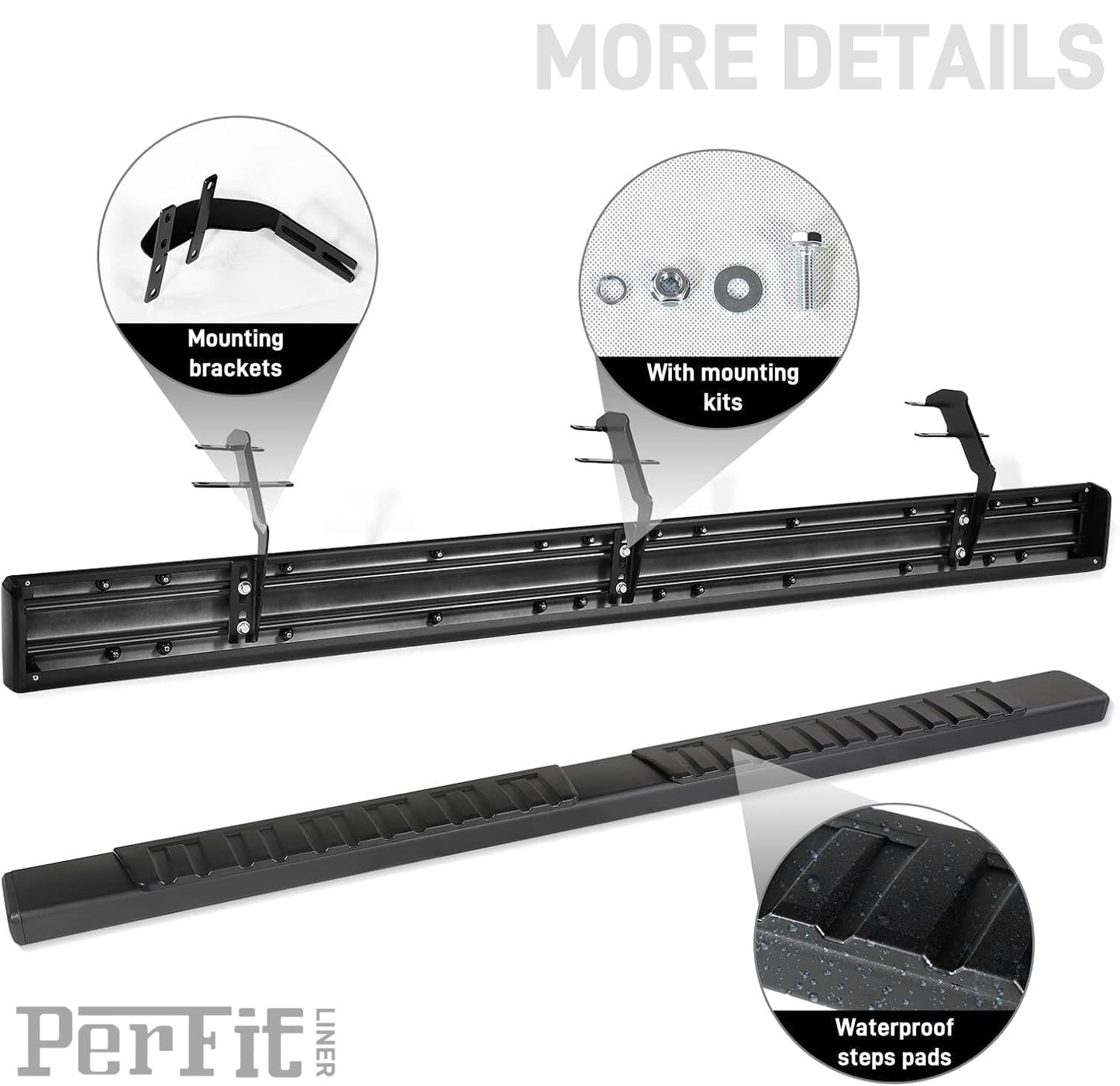 Running Boards For 2015-2026 Ford F-150 Super Crew Cab and 2017-2026 Ford F250 F350 Super Duty Crew Cab (For Vehicles with 4 Full Size Doors)