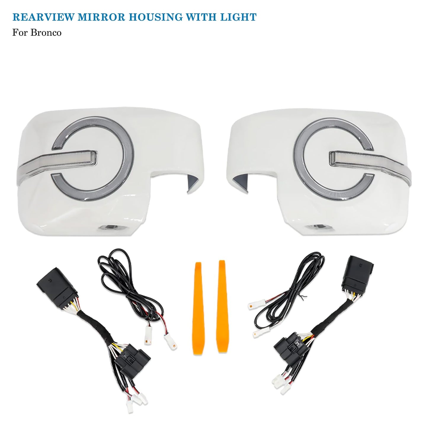 Rearview Mirror Cover Compatible with 2021-2023 Bronco 2/4 Door (Not Sport)