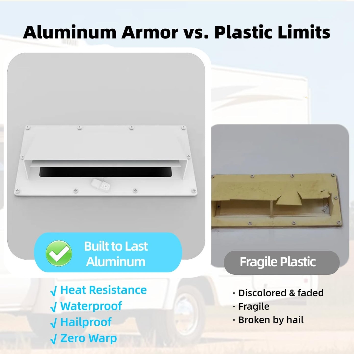 Aluminum RV Exhaust Range Hood Vent Cover for Trailer Motorhome