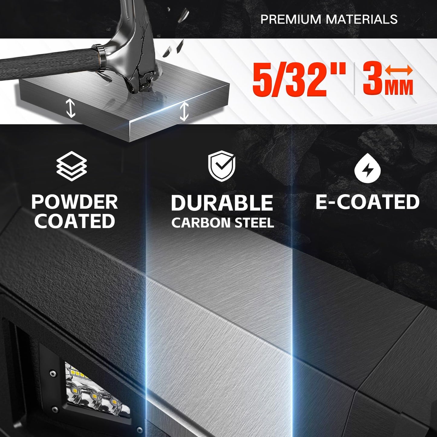 Front & Rear Bumpers Compatible with 2017 - 2020 F150 F-150 F 150 SVT Raptor with LED Lights