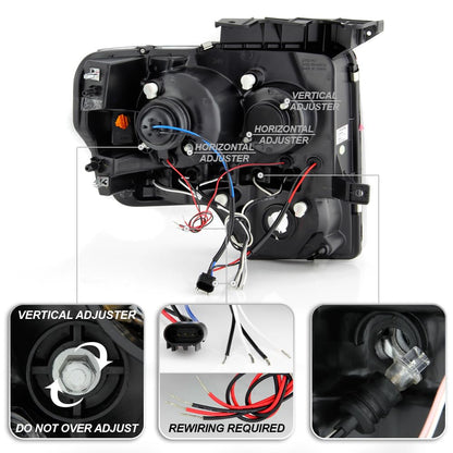 SMD LED Halo Projector Headlights For 2009-2014 Ford F150