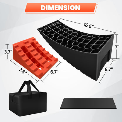 Car Tire Change Ramp 6.3" Tire Lift Curved Leveling Block Fits Dual Axle Travel Trailer RV Camper