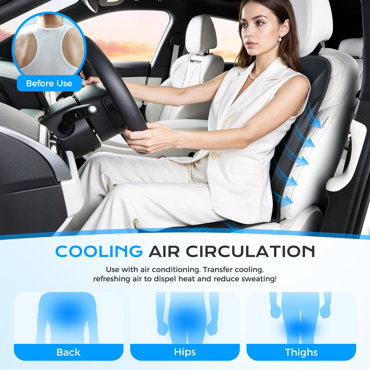 12V Air Suction Cooling Car Seat Cover Front Seat For Car SUV Truck