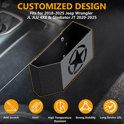 Upgrade Metal Gear Shift Center Console Organizer for Jeep Wrangler Gladiator JL JLU 2023-2025 2022-2018 Rubicon Sahara 4xe (Not for JK/JKU) - OMOTOR