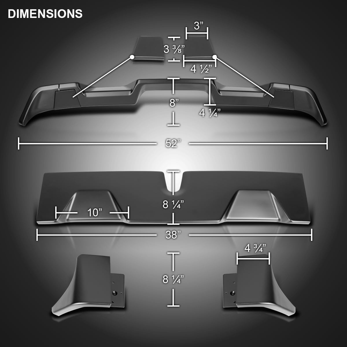ABS Cab Roof Spoiler For 2016-2022 Toyota Tacoma - OMOTOR