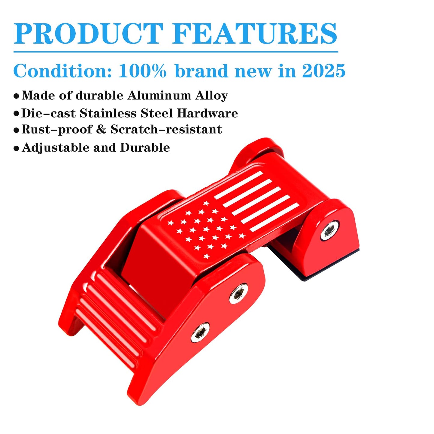 Aluminum Hood Latches Catch Kit Compatiable with Jeep Wrangler JK JKU 2007-2018 Sahara Freedom Sports Rubicon & Jeep Wrangler JL JLU 2018-2025 & Gladiator JT 2020-2025