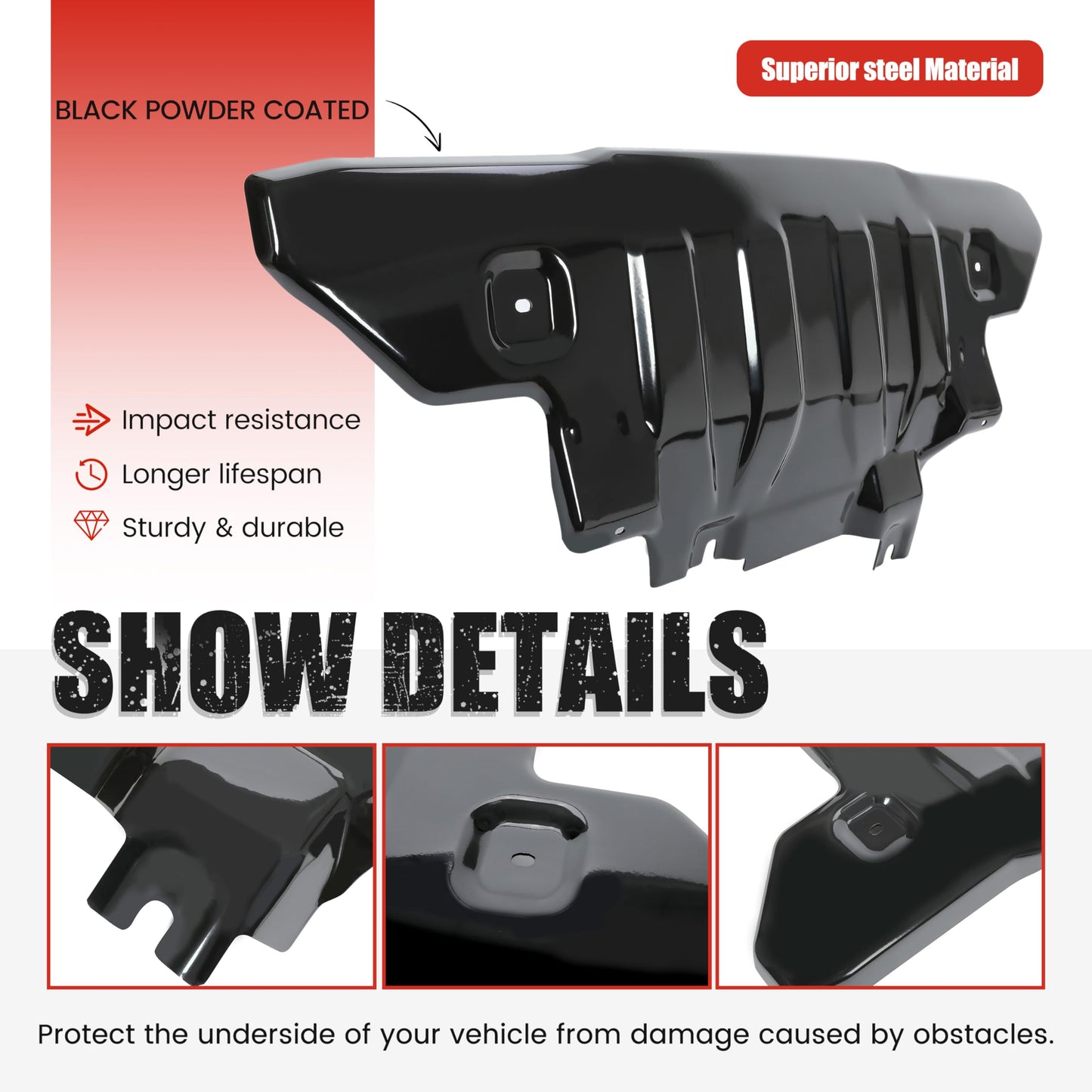 Front Bumper Skid Plate Compatible with 2021 - 2025 Ford Bronco 2/4 Door